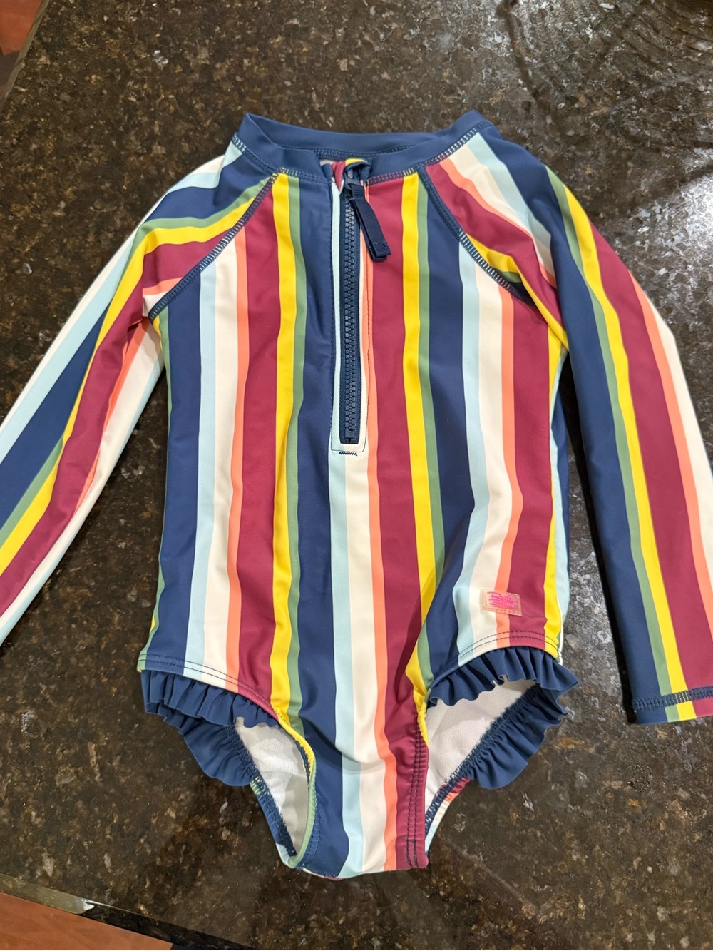 RuffleButts Saltwater Stripe One-Piece Swimsuit size 3T